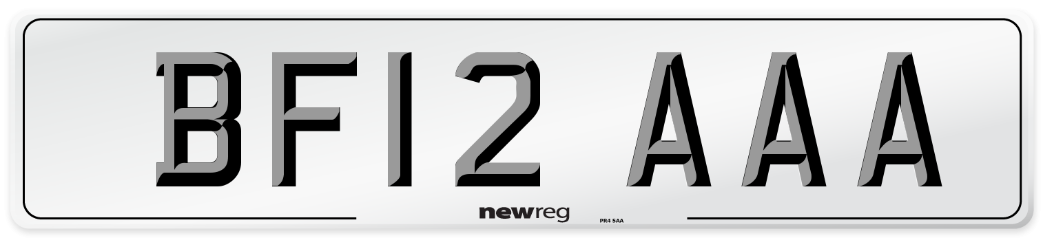 BF12 AAA Number Plate from New Reg